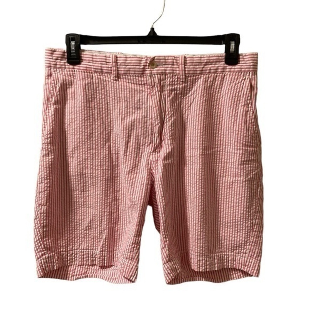 Polo Golf Ralph Lauren Men’s Seersucker Shorts Preppy Pink White Size 34